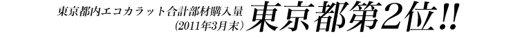 東京都内エコカラット第二位