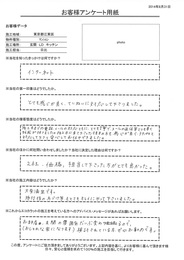 電話・メールの対応ともにとても丁寧で、メールの返信等とても早く好感が持てました。施工日に来てくださった担当の方も感じがよくテキパキと対応して下さり安心してお任せできました。お部屋、玄関の雰囲気がだいぶ変わるので、是非お勧めです！