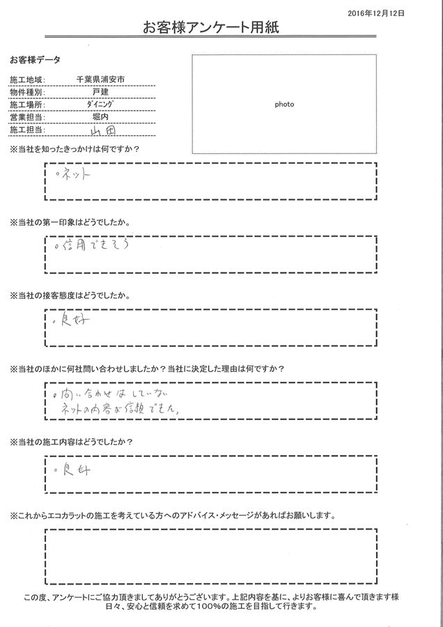 きっかけはネット。信頼できそうという第一印象でした。