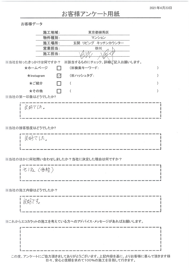 価格が決め手、全て良好！